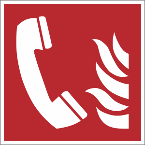 Brandschutzzeichen Schild Rot Weiß Brandmeldetelefon nach EN ISO